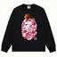 BAPE Style Baby Milo on Camo Ape Head Long-Sleeve Tee - Black/Pink