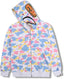 BAPE Fall Winter Shark Pastel Multicolor Camo Full‑Zip Hoodie