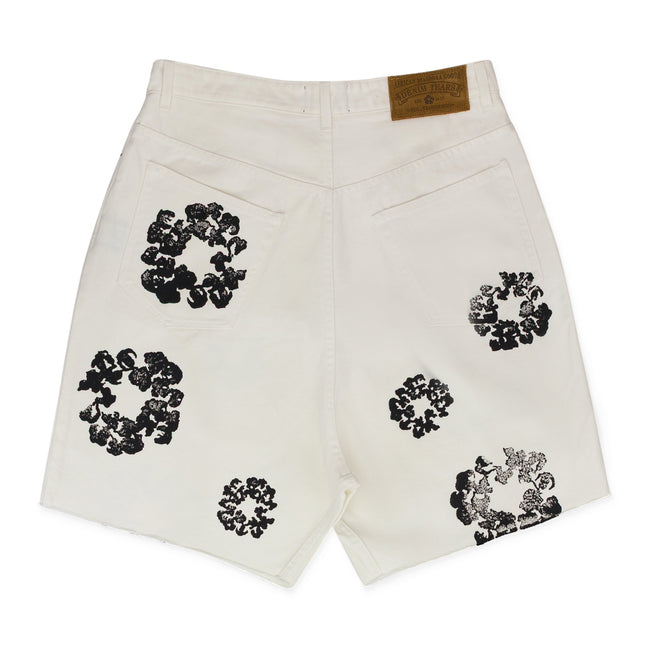 Denim Tears White Cotton Wreath Denim Shorts Main Image