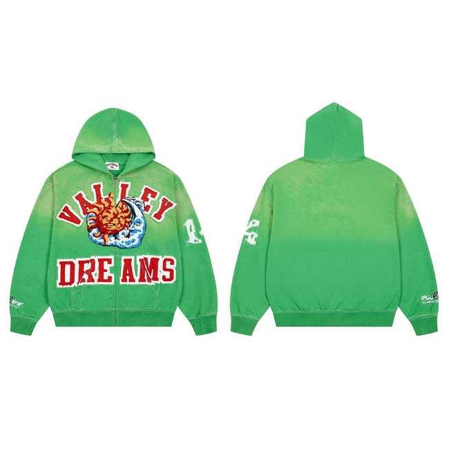 Vale Forever Green Dreams Graphic Hoodie – Colorful Streetwear Hover Image