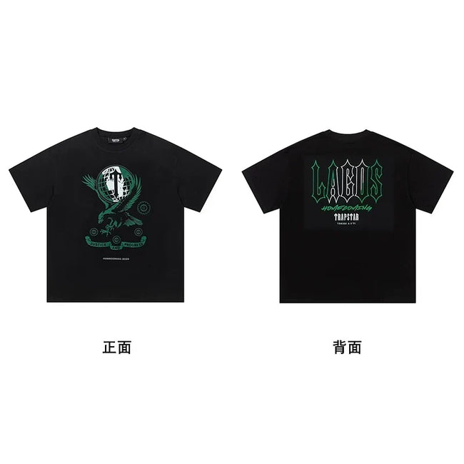 Trapstar short-sleeved T-shirt summer 2025 new letter print men and women casual loose round neck European and American trendy ins (24) Hover Image