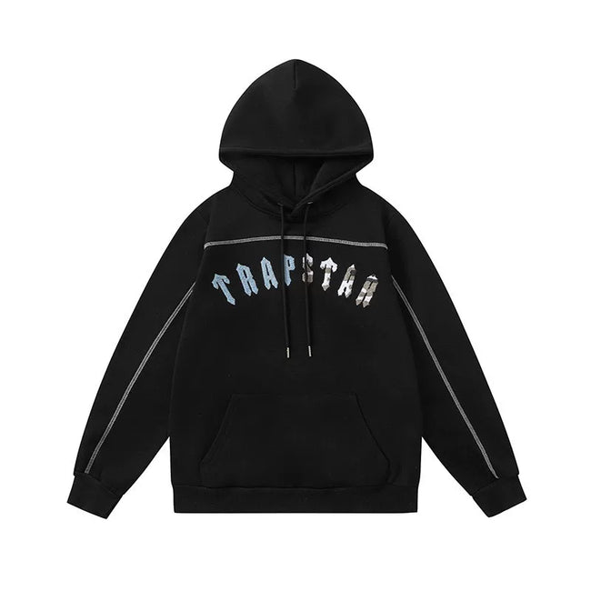 Trapstar Arc Logo Ice Blue Crystal Black Tracksuit Main Image