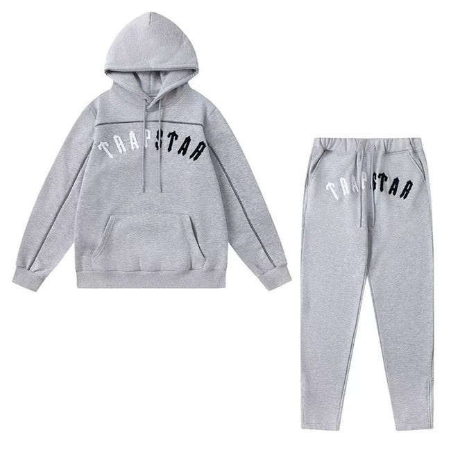 American tide trapstar blue gray tiger head gradient towel embroidered men's and female couple sweater trousers casual set (11) Hover Image
