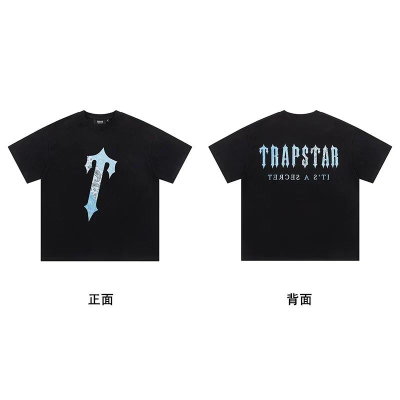 Trapstar short-sleeved T-shirt summer 2025 new letter print men and women casual loose round neck European and American trendy ins (15)