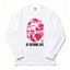 BAPE Style "BY BATHING APE" Camo Ape Head Long-Sleeve Tee - White/Pink