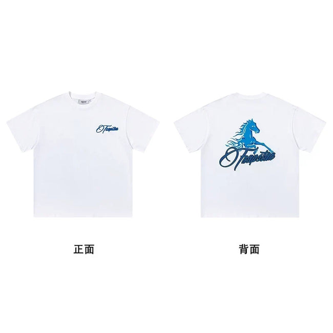 Trapstar short-sleeved T-shirt summer 2025 new letter print men and women casual loose round neck European and American trendy ins (30) Hover Image