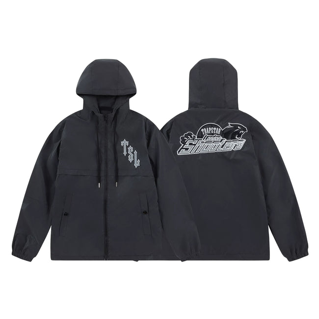 Cross border foreign trade autumn and winter Trapstar letter embroidery eagle zipper windbreaker hooded windbreaker men's and women's jacket jacket (3) Hover Image