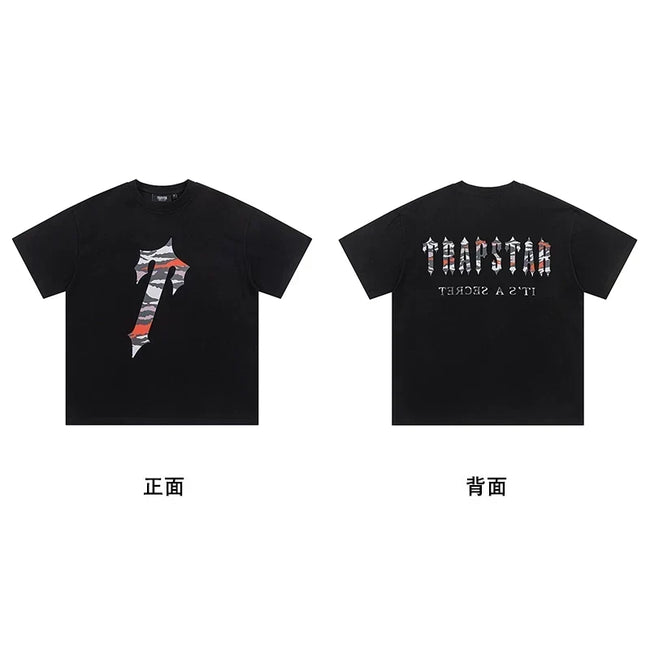 Trapstar short-sleeved T-shirt summer 2025 new letter print men and women casual loose round neck European and American trendy ins (19) Hover Image