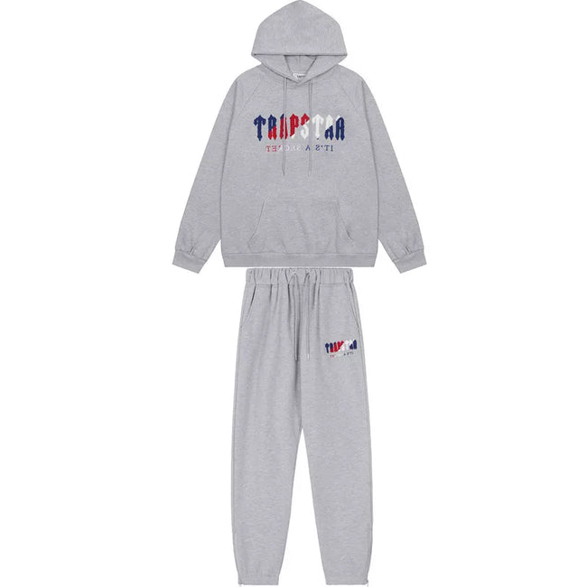 American tide trapstar blue gray tiger head gradient towel embroidered men's and female couple sweater trousers casual set (23) Hover Image
