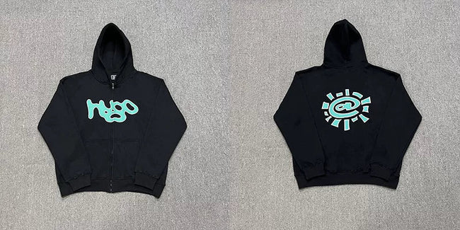 ADWYSD Graphic Logo Hoodie - Black / Teal Hover Image