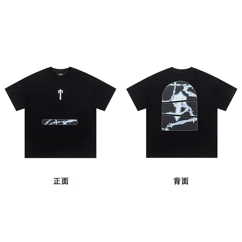 Trapstar short-sleeved T-shirt summer 2025 new letter print men and women casual loose round neck European and American trendy ins (26)