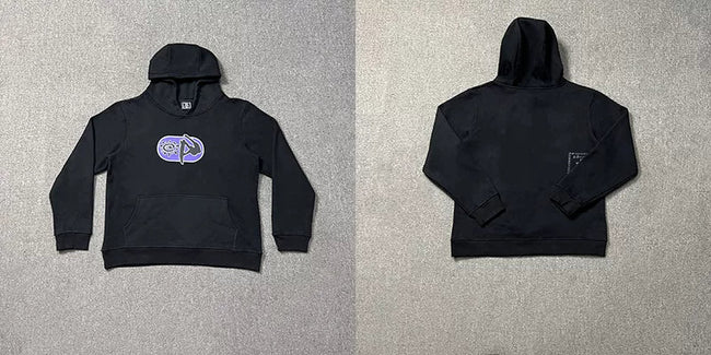 ADWYSD Circular Graphic Hoodie - Black / Purple Hover Image