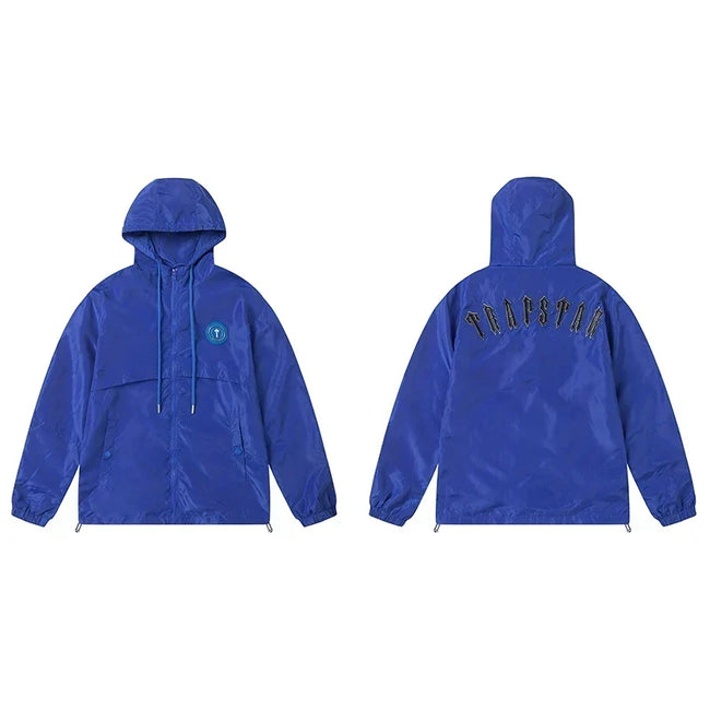 Cross border foreign trade autumn and winter Trapstar letter embroidery eagle zipper windbreaker hooded windbreaker men's and women's jacket jacket (7) Hover Image