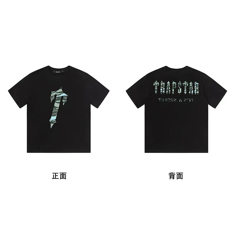 Trapstar short-sleeved T-shirt summer 2025 new letter print men and women casual loose round neck European and American trendy ins (8)