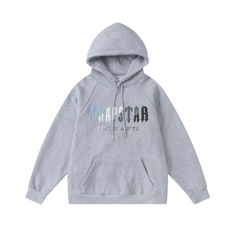 Trapstar niche trendy brand sweatshirt trousers sports leisure suit men and women couple autumn and winter plus velvet letter embroidery (16)