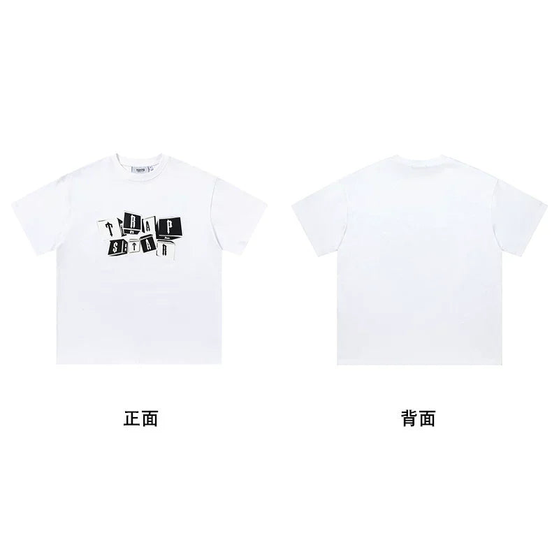 Trapstar short-sleeved T-shirt summer 2025 new letter print men and women casual loose round neck European and American trendy ins (34)