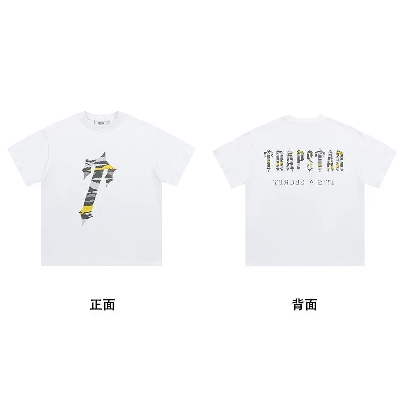 Trapstar short-sleeved T-shirt summer 2025 new letter print men and women casual loose round neck European and American trendy ins (17)