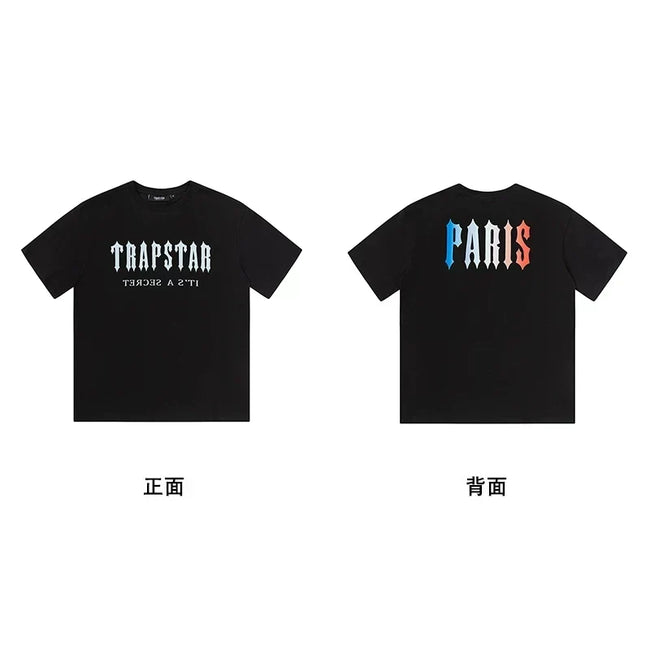 Trapstar Shooters Panther Ball Black Tee & Paris Tricolour Back Black Tee Main Image