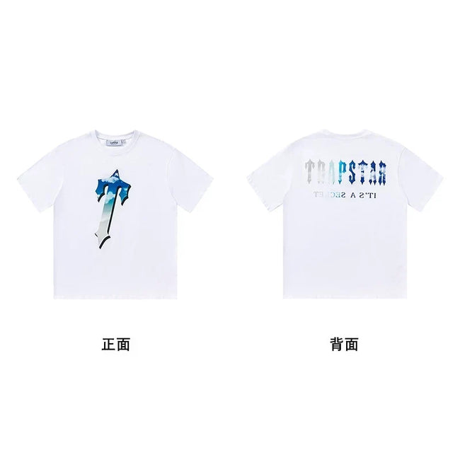 Trapstar Pagoda T Solo Black Tee & Sky Gradient T Back Logo White Tee Main Image