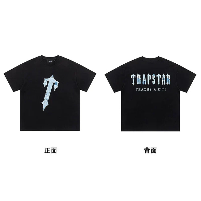 Trapstar short-sleeved T-shirt summer 2025 new letter print men and women casual loose round neck European and American trendy ins (17) Hover Image