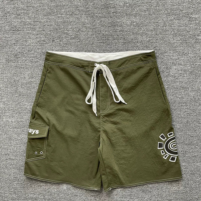 ADWYSD Sunburst Cargo Shorts - Military Olive Hover Image