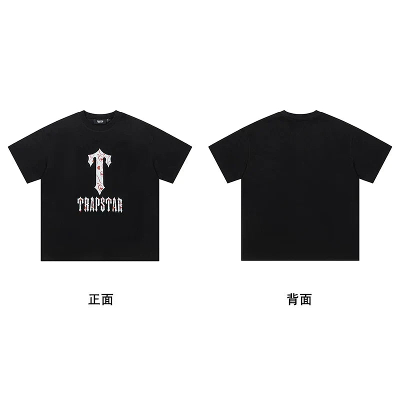 Trapstar short-sleeved T-shirt summer 2025 new letter print men and women casual loose round neck European and American trendy ins (39)
