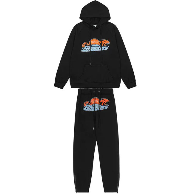 American tide trapstar blue gray tiger head gradient towel embroidered men's and female couple sweater trousers casual set (6) Hover Image