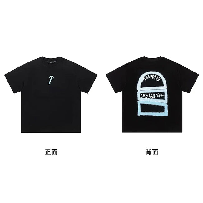 Trapstar short-sleeved T-shirt summer 2025 new letter print men and women casual loose round neck European and American trendy ins (27) Hover Image