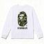BAPE Style "BY BATHING APE" Camo Ape Head Long-Sleeve Tee - White/Green