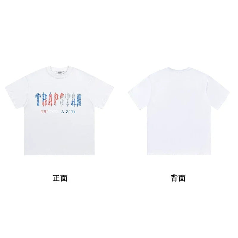 Trapstar short-sleeved T-shirt summer 2025 new letter print men and women casual loose round neck European and American trendy ins (20)