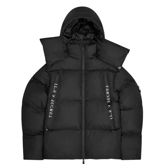 Trapstar American street hip-hop letter printed hooded cotton jacket for autumn and winter, loose fitting men's and women's thick cotton jacket (1) Hover Image