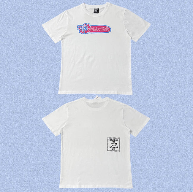 ADWYSD White Pink Oval Logo Tee Hover Image