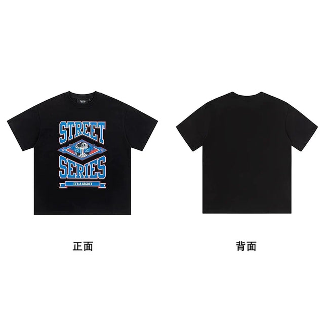 Trapstar TS Wave Train White Tee & Street Series Badge Black Tee Main Image