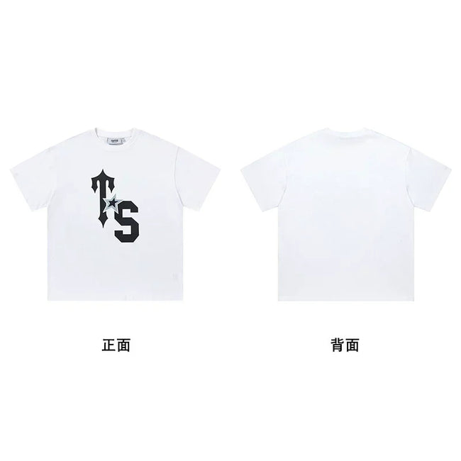 Trapstar short-sleeved T-shirt summer 2025 new letter print men and women casual loose round neck European and American trendy ins (37) Hover Image