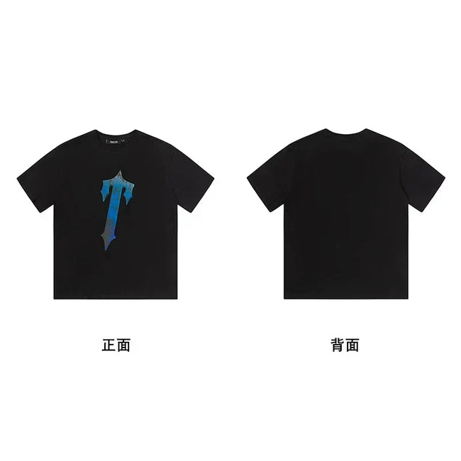 Trapstar short-sleeved T-shirt summer 2025 new letter print men and women casual loose round neck European and American trendy ins (10) Hover Image