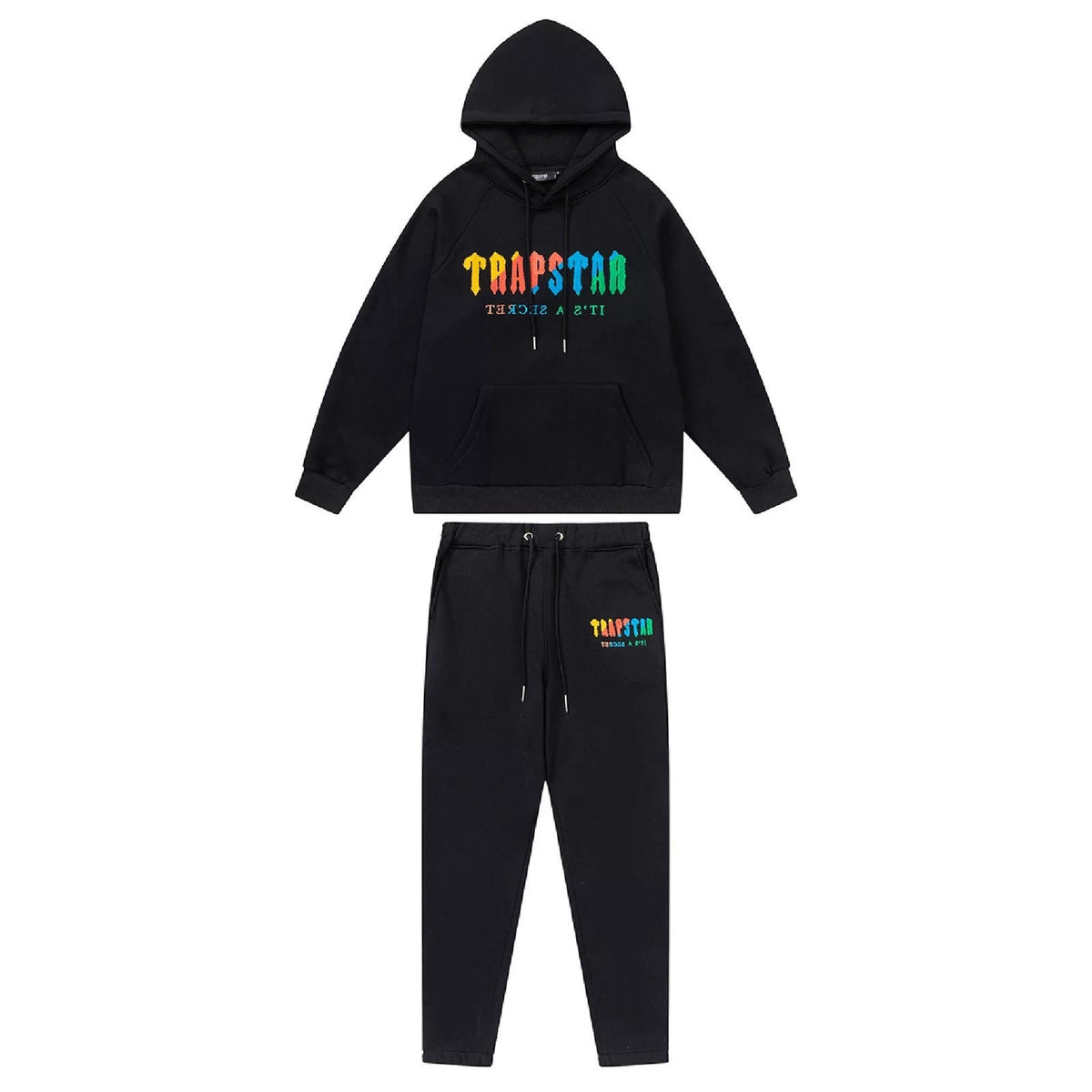 Trapstar Rainbow Gothic Logo Black Hoodie