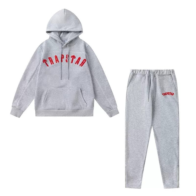 Trapstar Arc Logo Red Grey Tracksuit