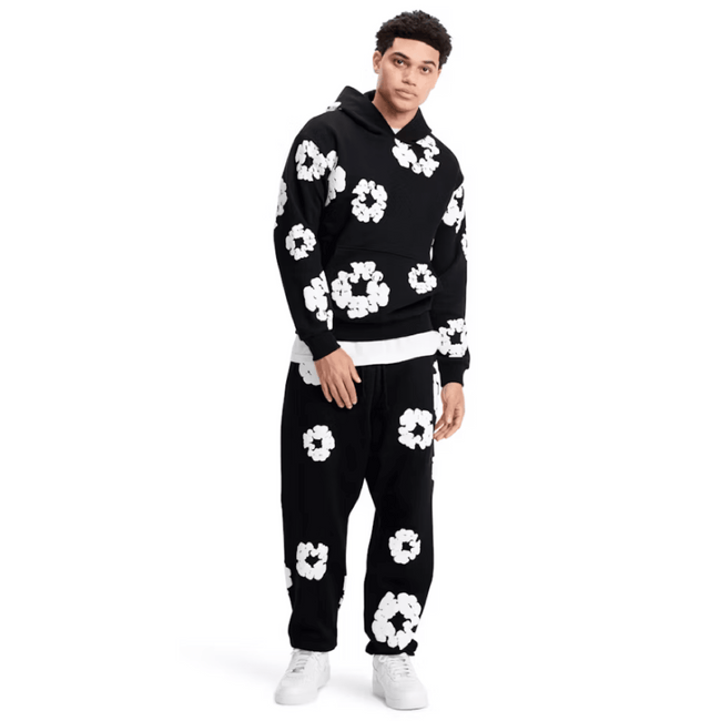 Denim Tears Black Cotton Wreath Sweatshirt Main Image